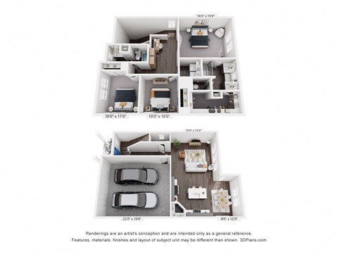 Caso Leander 3D Floor Plans - C2 single family